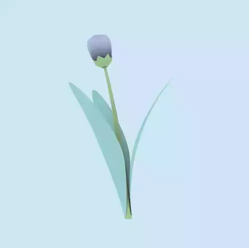 Simple growing flower animation 3D model