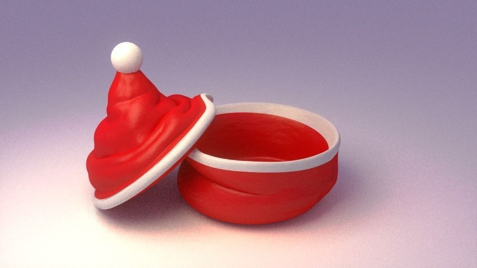 christmas santa-hat sugar bowl Free 3D print model_1