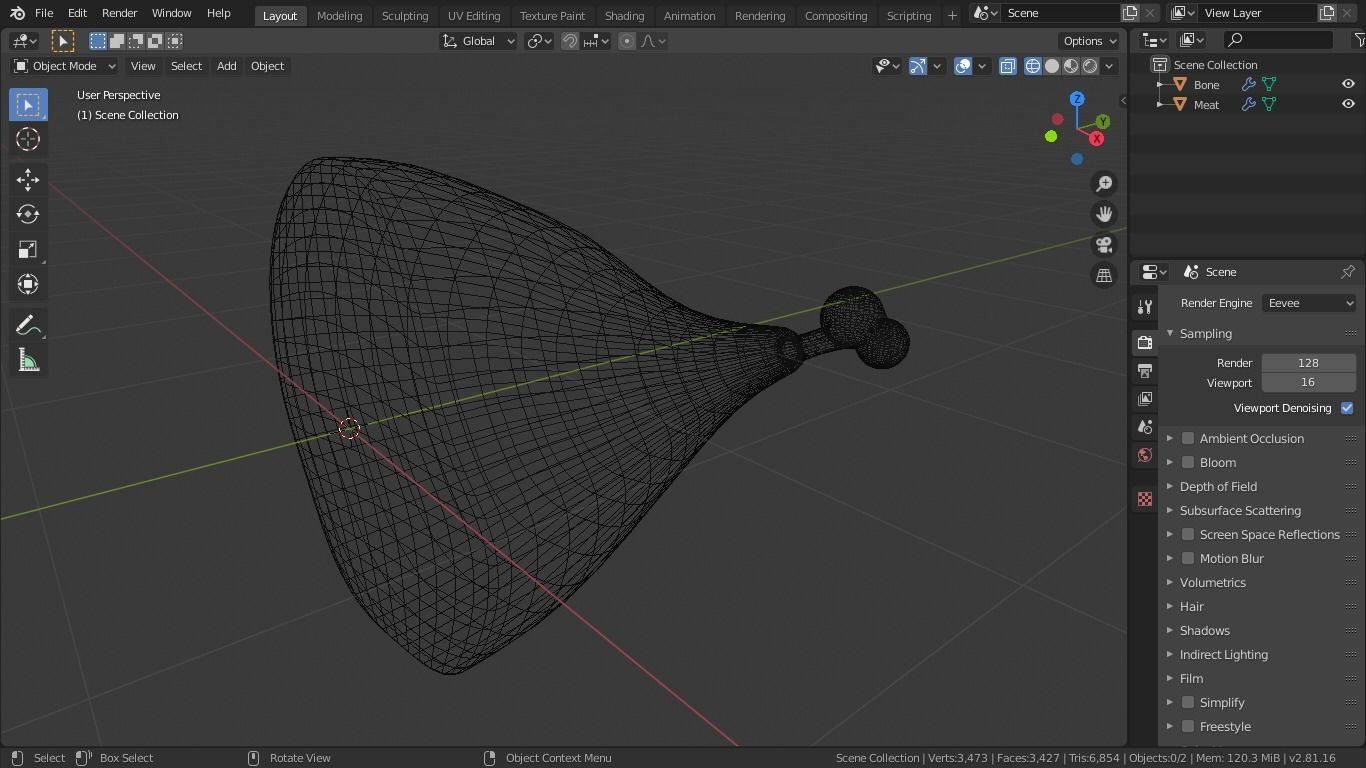 Piece of meat Low-poly 3D model_4