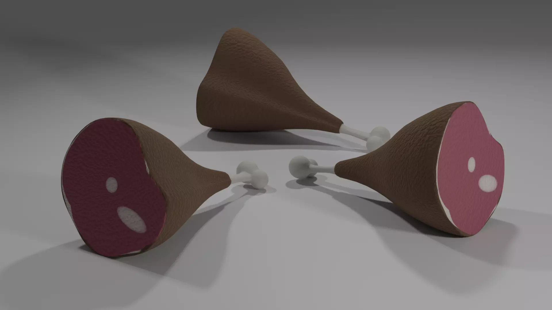 Piece of meat Low-poly 3D model_0