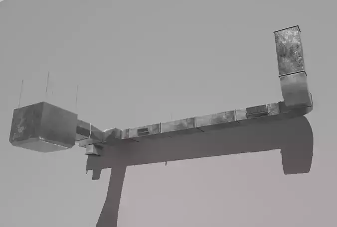 Air ducts modular ventilation system Low-poly 3D model