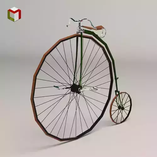 Low Poly Antique Bike Low-poly 3D model