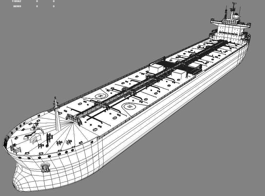 Tanker Panamax 245m Low-poly 3D model_4