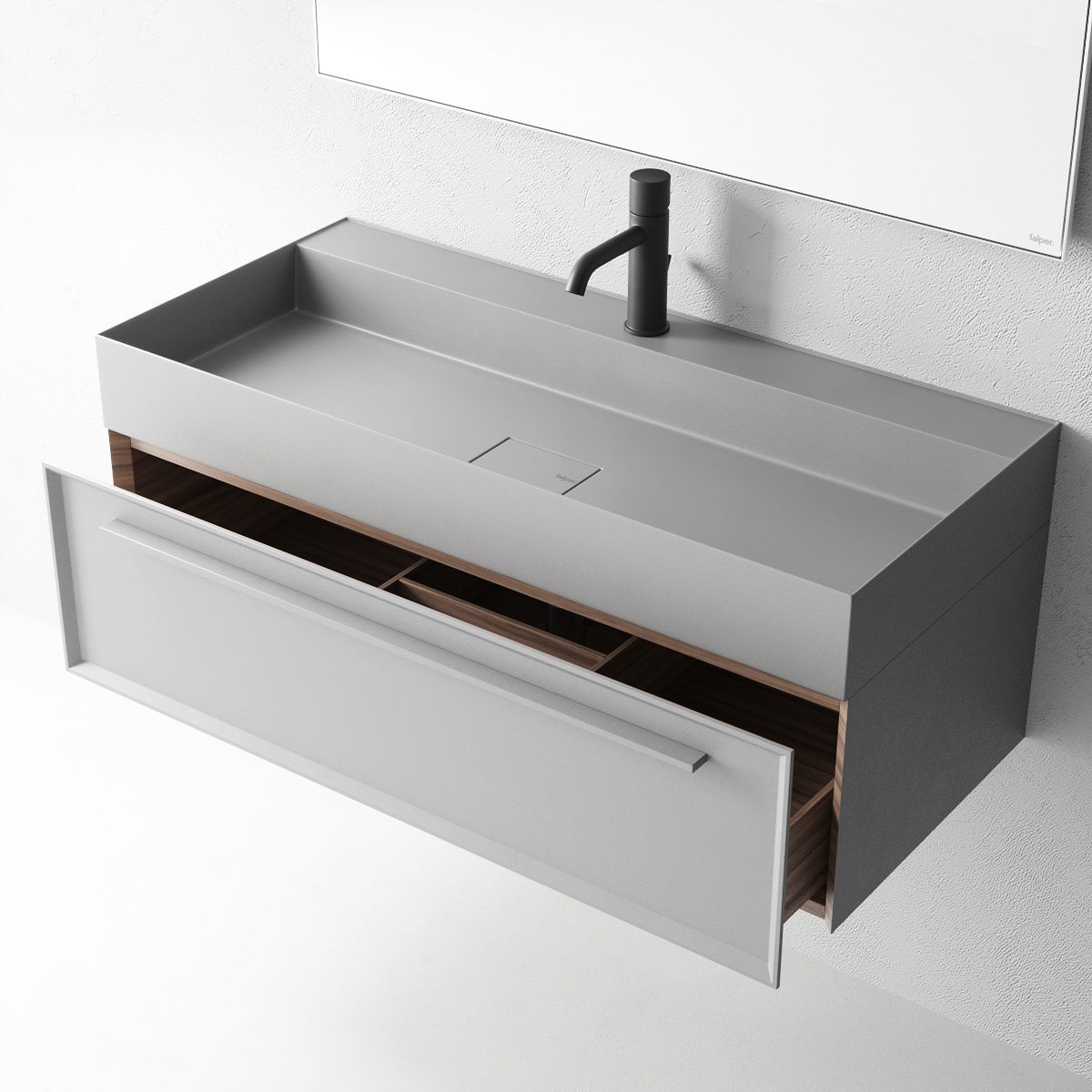 Falper 7 0 Set 2 Wall-mounted vanity unit with drawers Low-poly 3D model_1