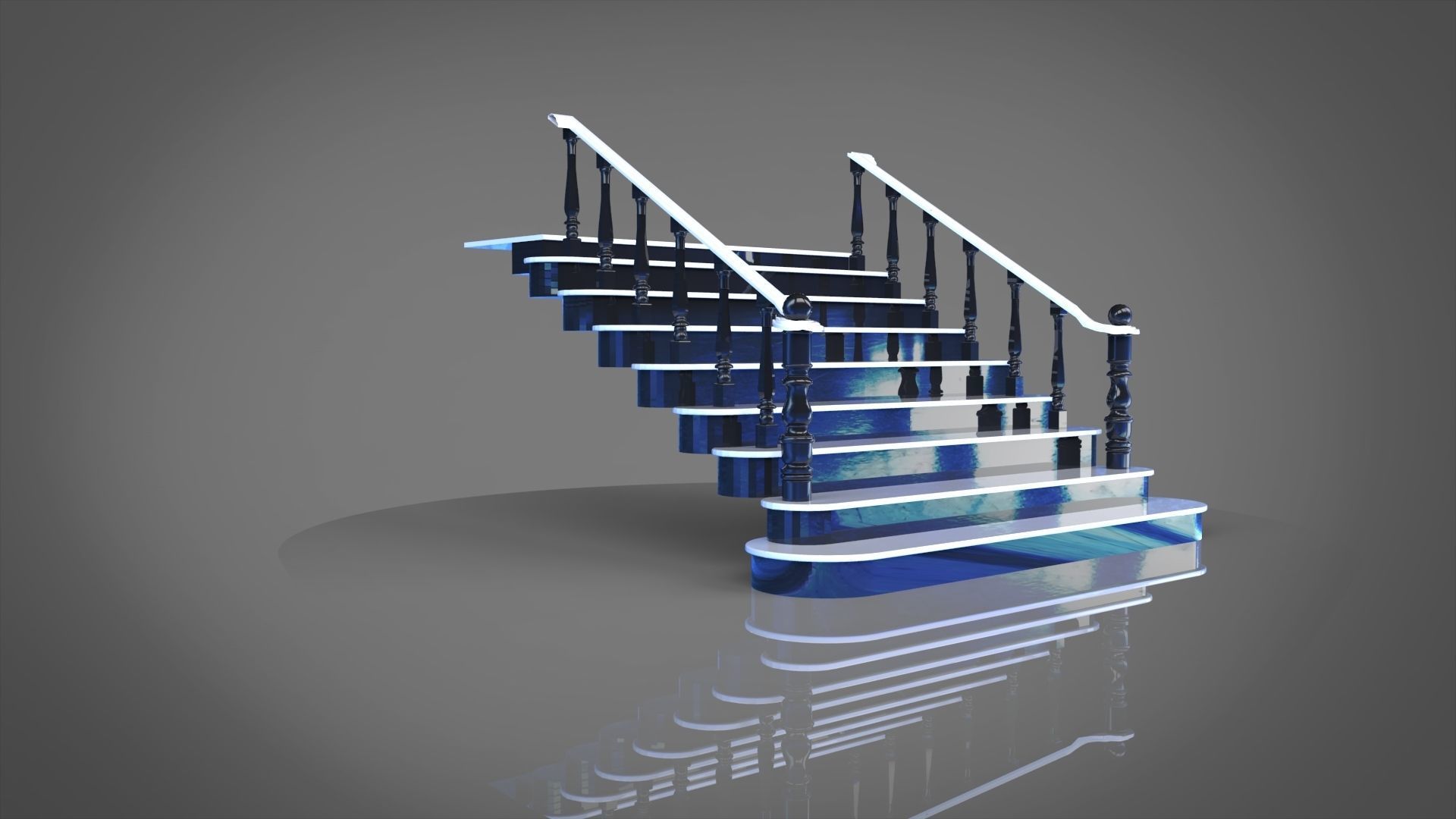 Classic stairs  3D model_3