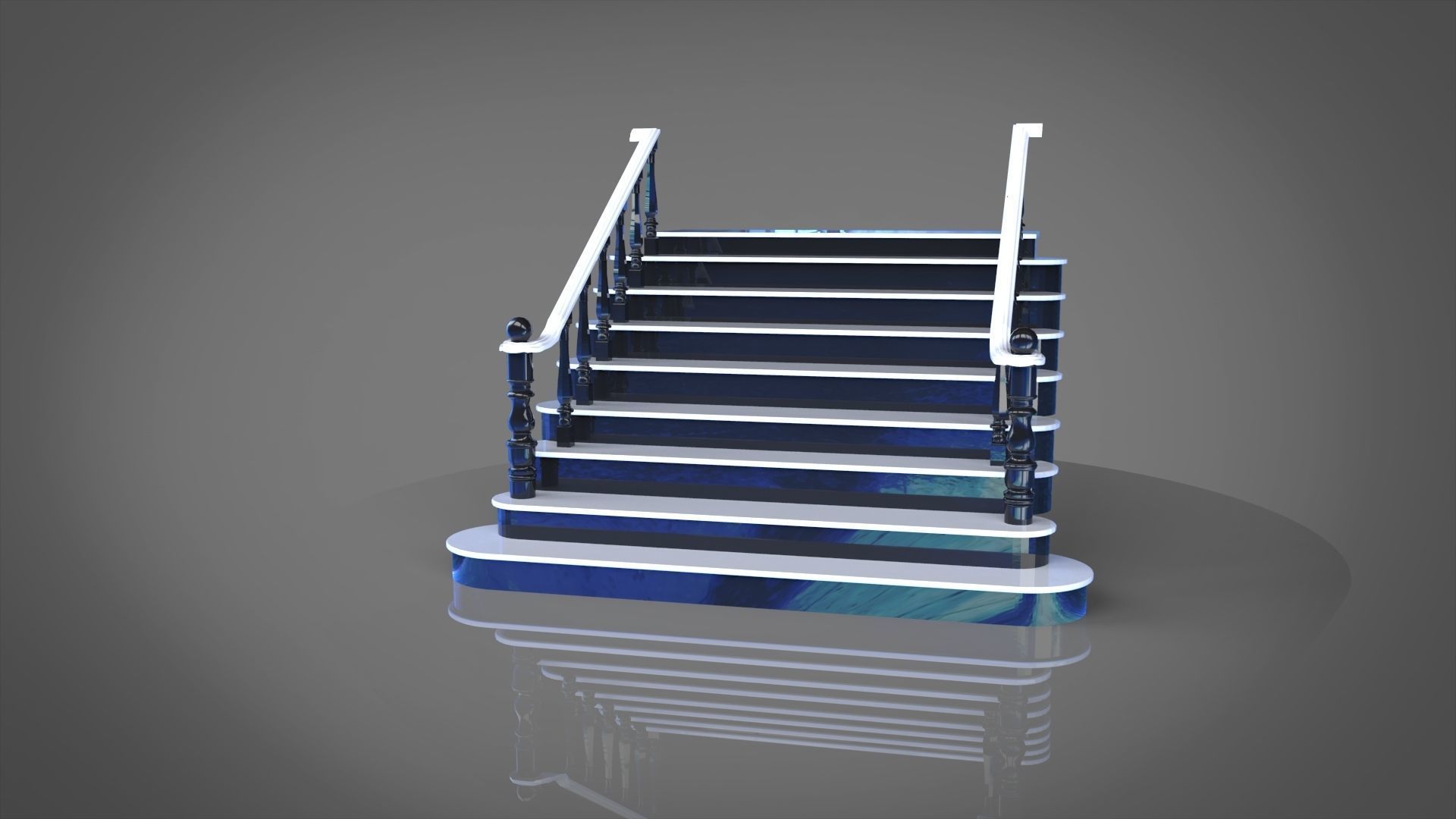 Classic stairs  3D model_2