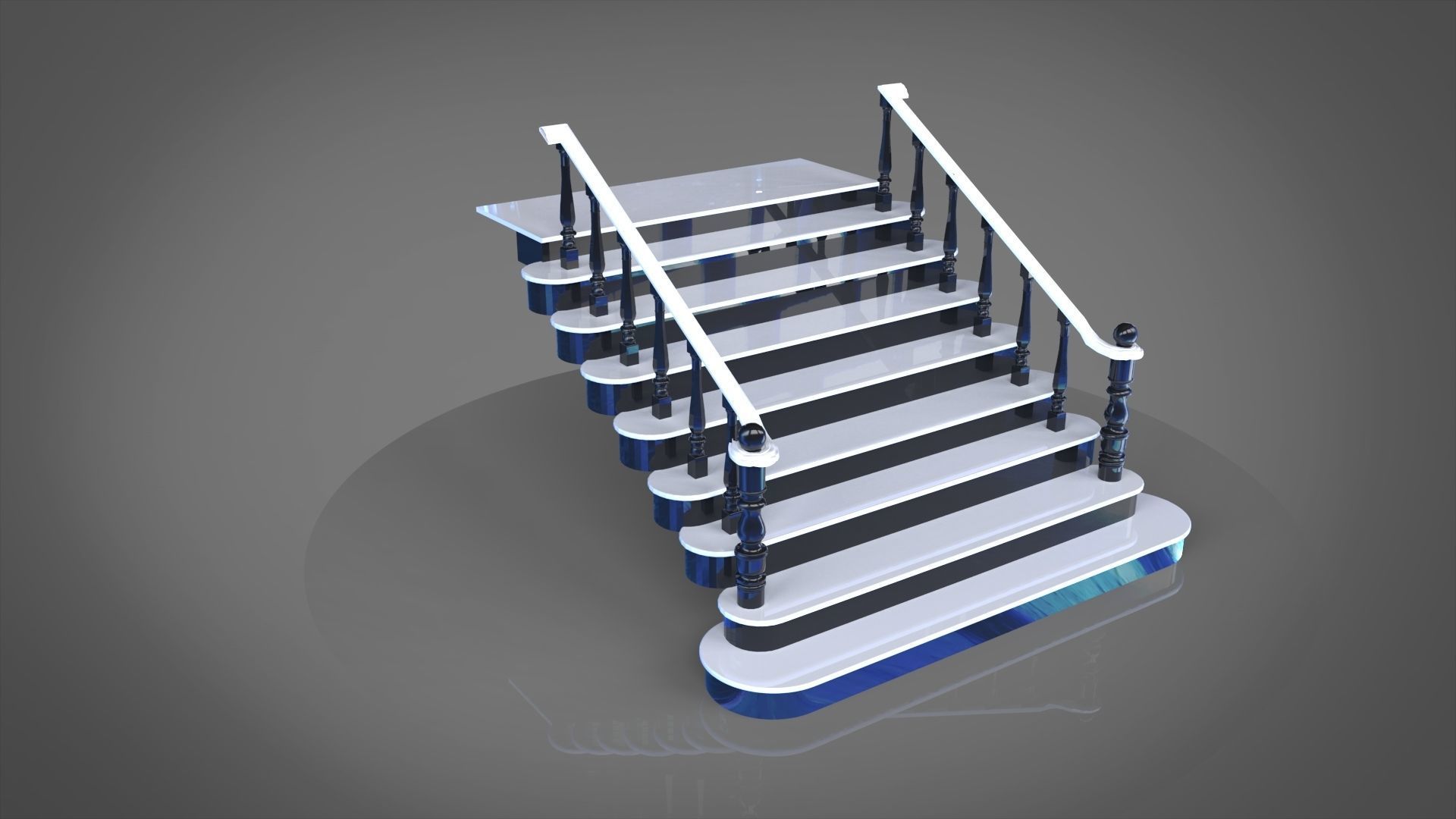 Classic stairs  3D model_5