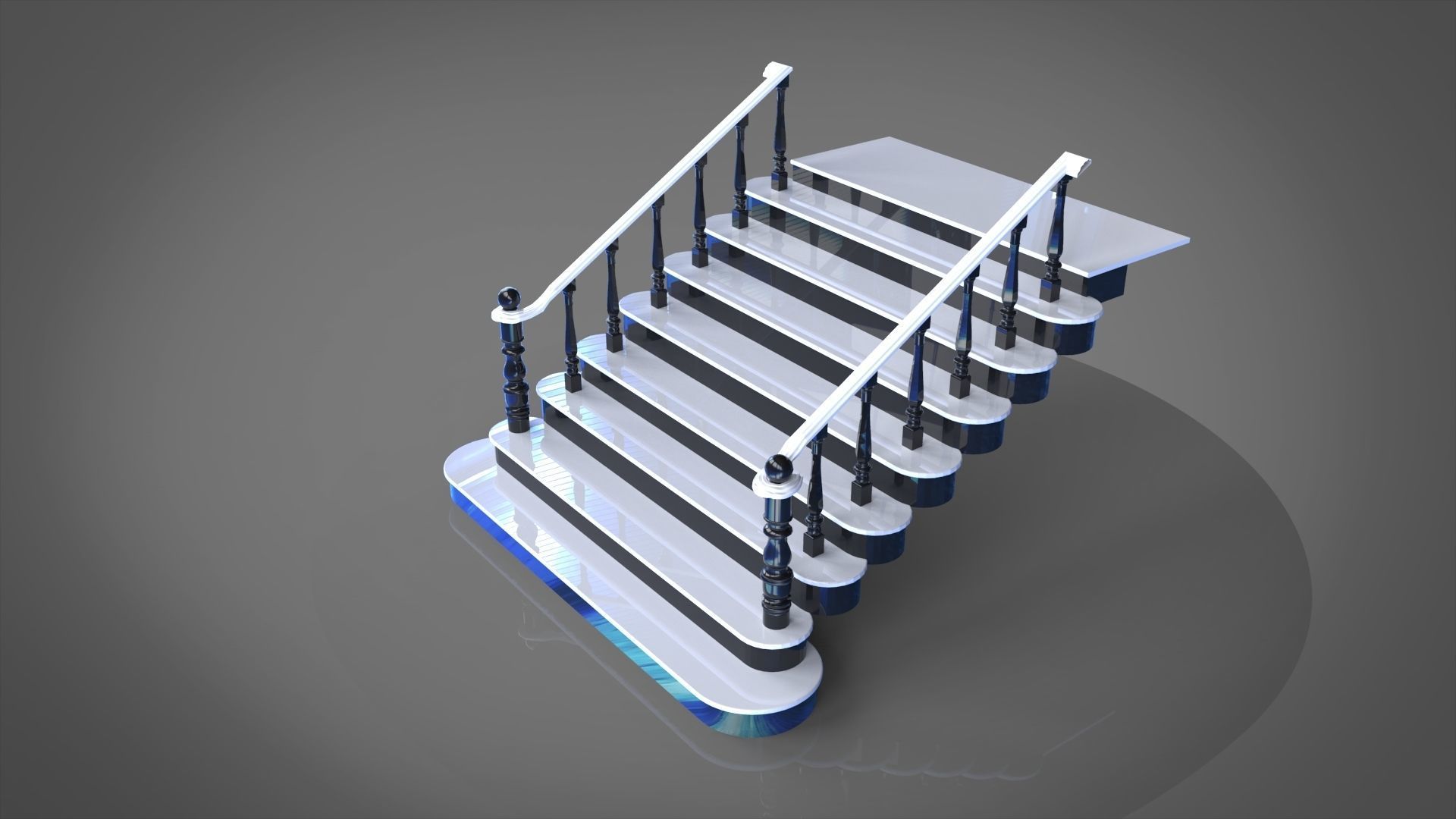 Classic stairs  3D model_4