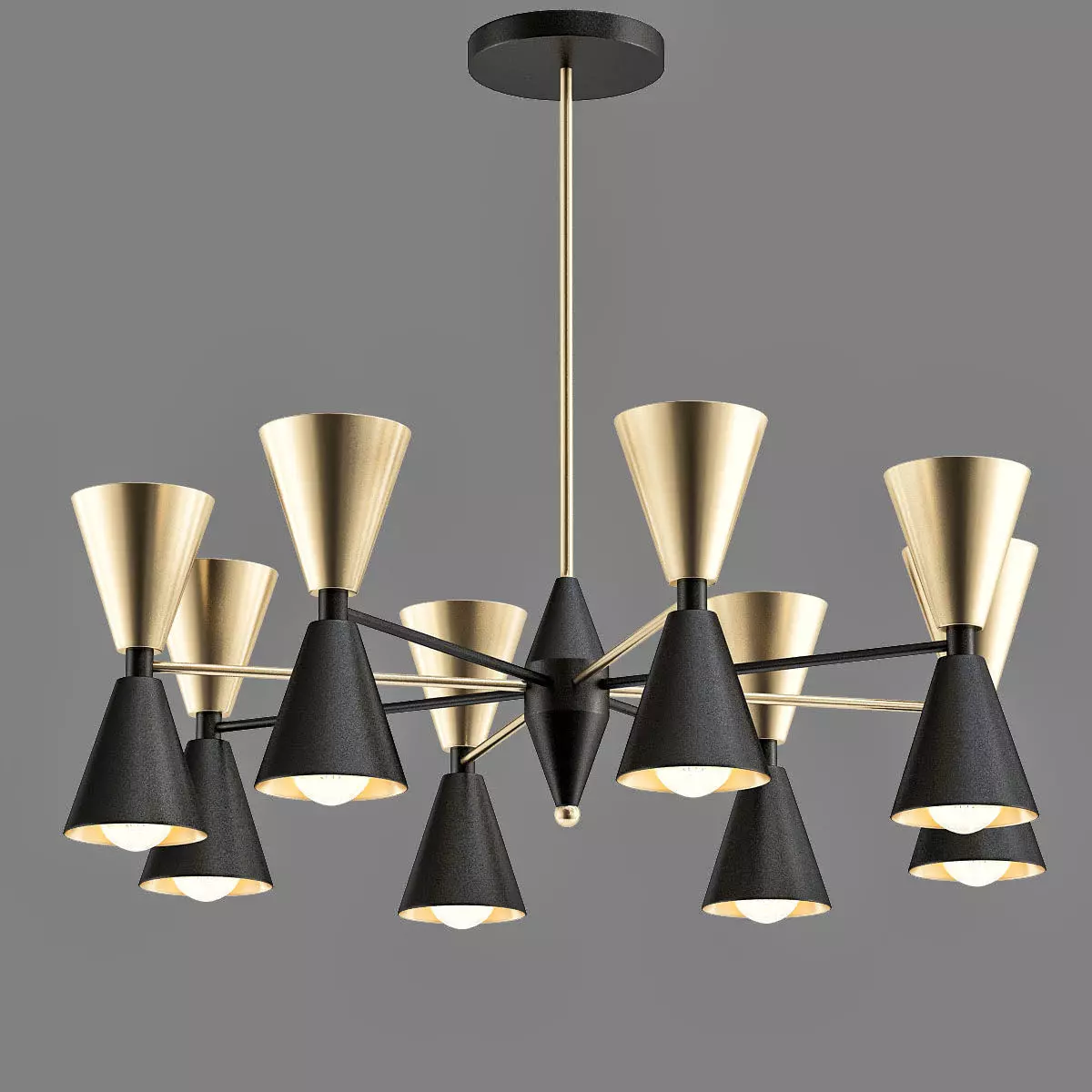 CAIRO CHANDELIER BLACK AND GOLD 3D model