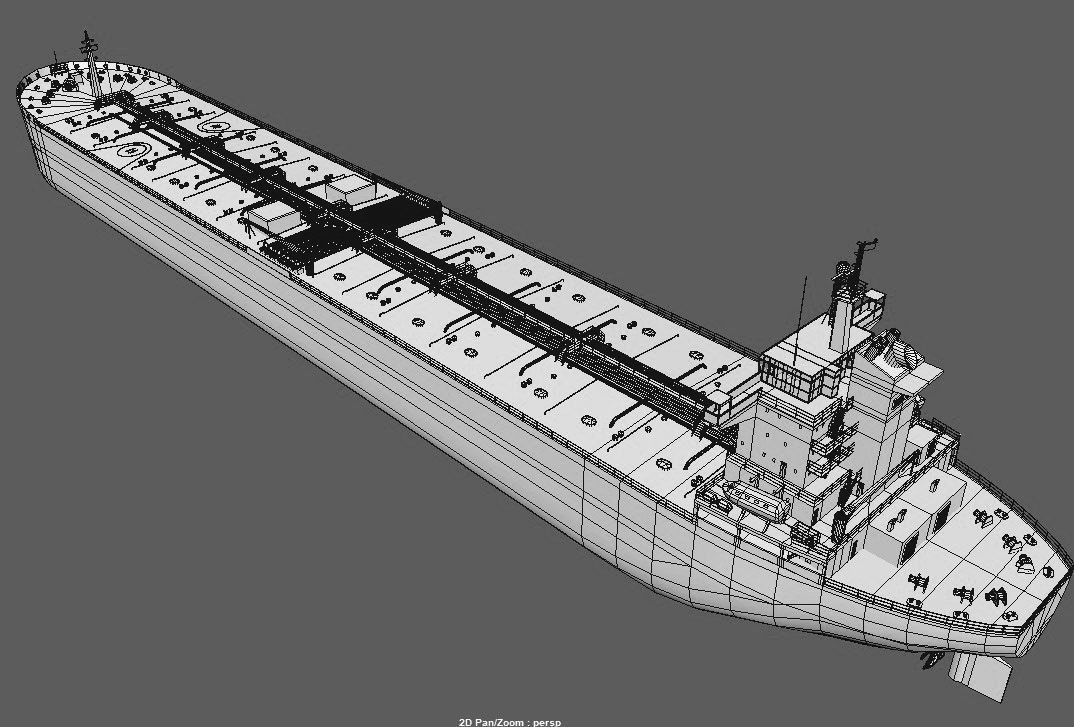 Tanker Panamax 245m Low-poly 3D model_4