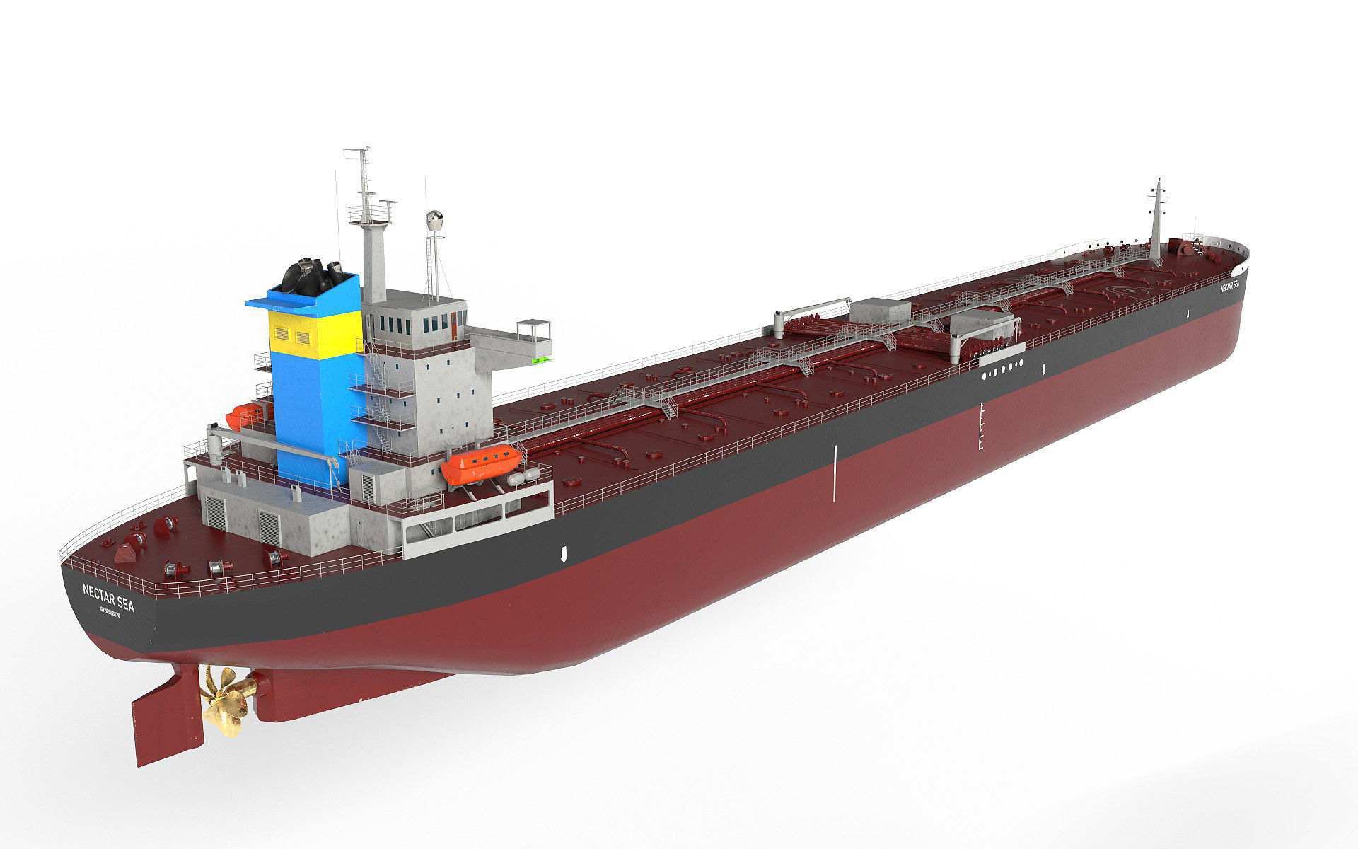 Tanker Panamax 245m Low-poly 3D model_1