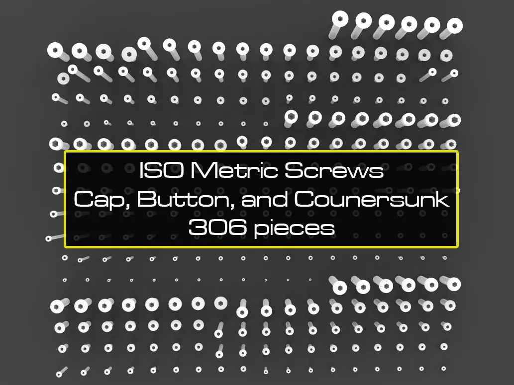 ISO Metric Hex Screws Kitbash 3D model_0