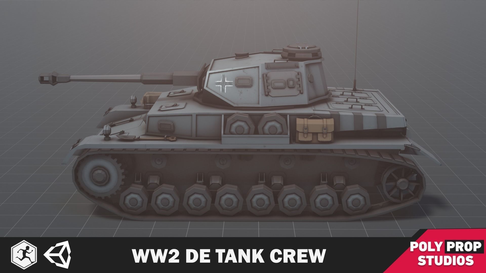 WW2 DE Tank Crew Low-poly 3D model_1