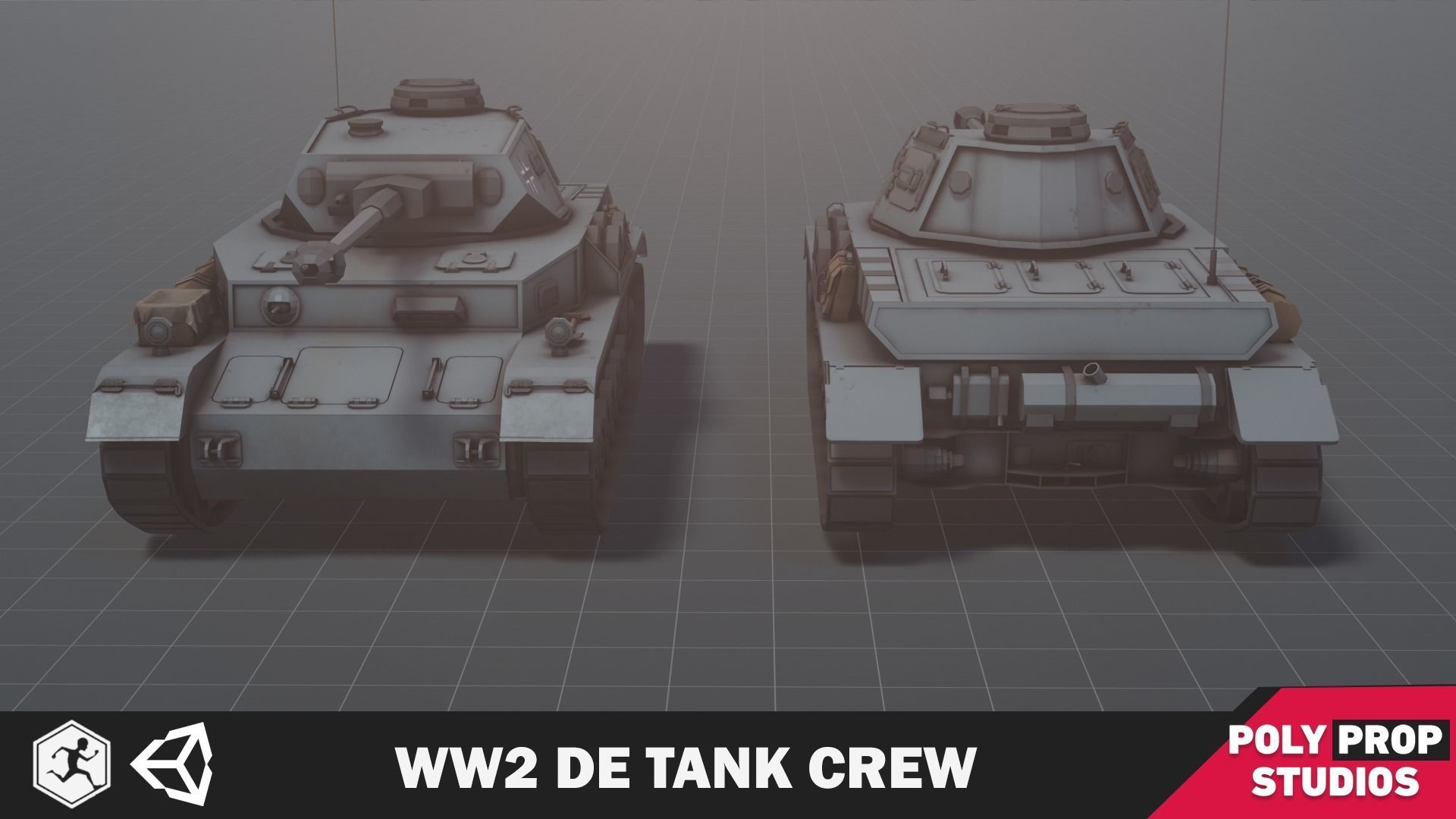 WW2 DE Tank Crew Low-poly 3D model_3