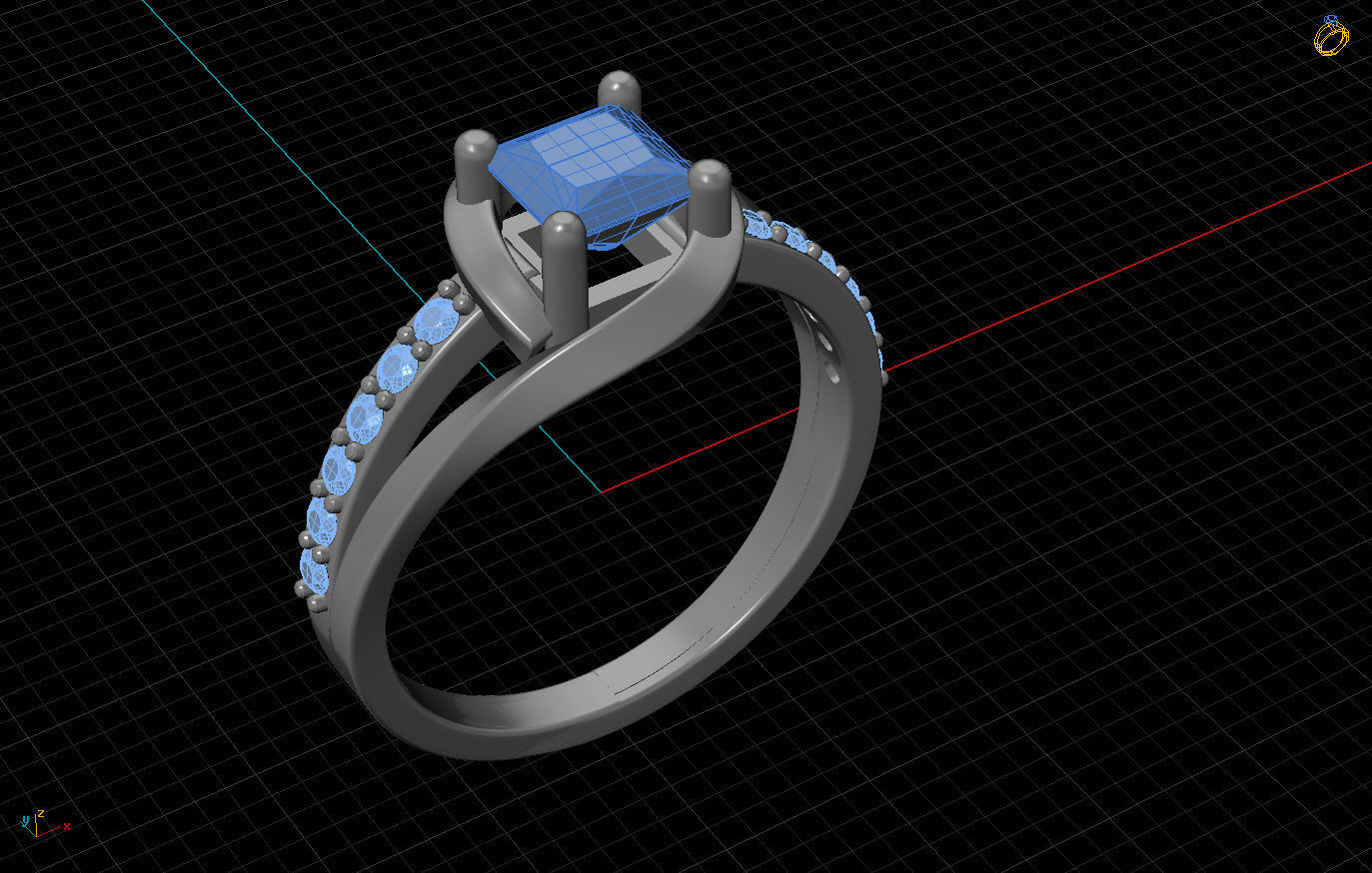 Woman Ring 3D print model_3