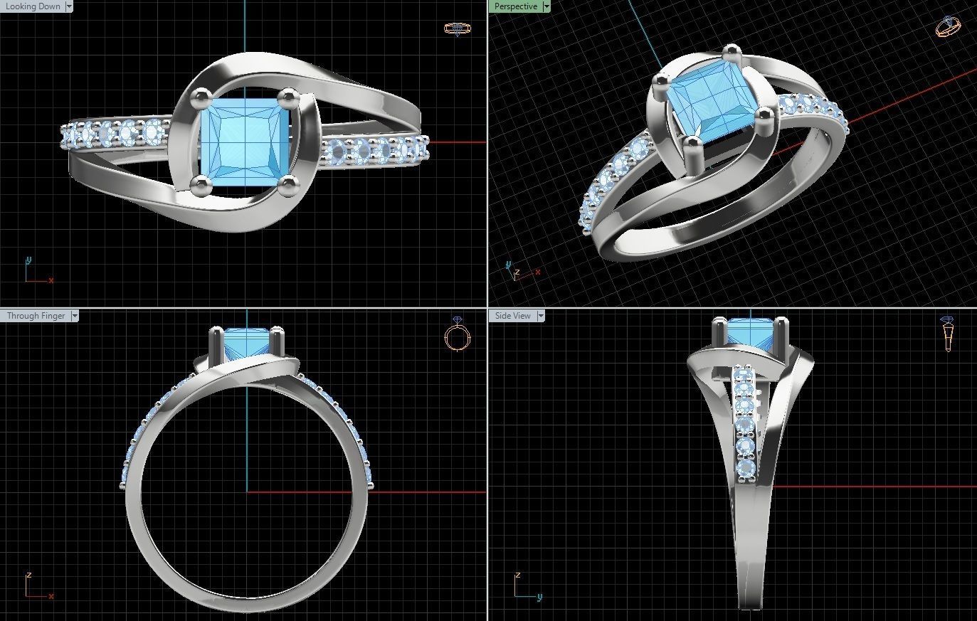 Woman Ring 3D print model_2