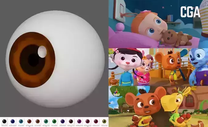 Cartoon Eye Free 3D model