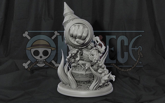 Luffy Gear 4 Ultimate King Kong Gun - One Piece 3d Print statue 3D print model
