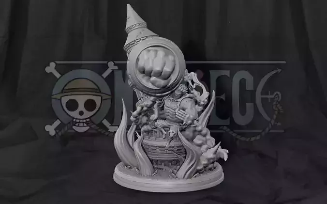 Luffy Gear 4 Ultimate King Kong Gun - One Piece 3d Print statue 3D print model