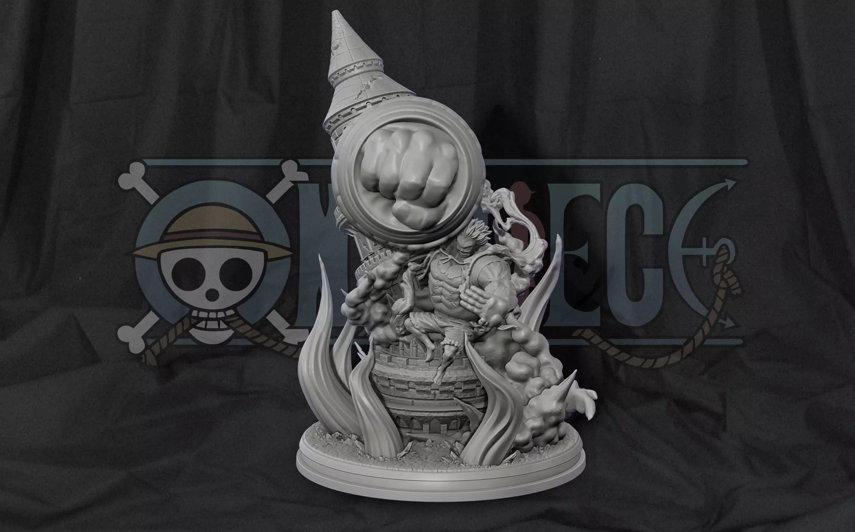 Luffy Gear 4 Ultimate King Kong Gun - One Piece 3d Print statue 3D print model_0