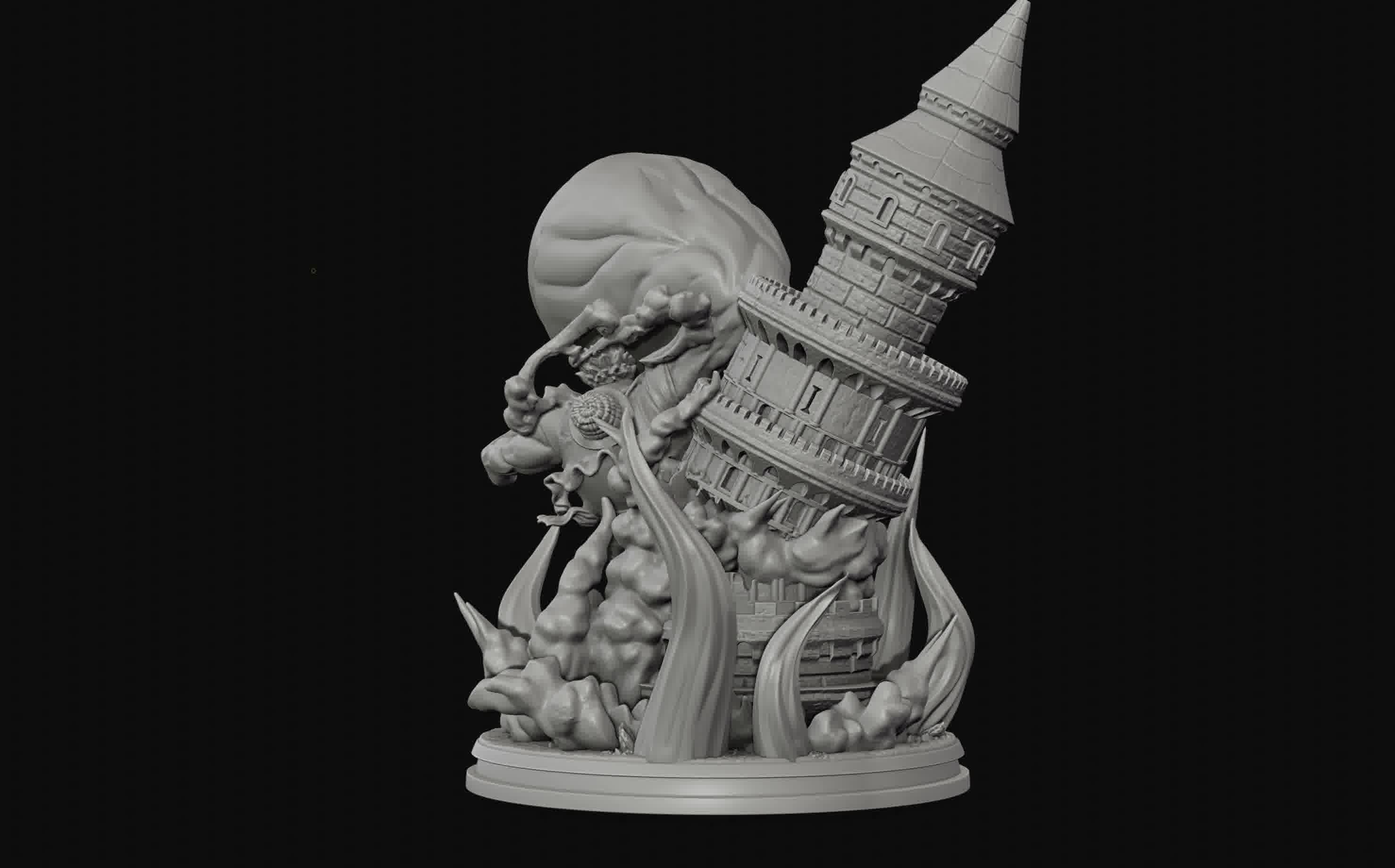 Luffy Gear 4 Ultimate King Kong Gun - One Piece 3d Print statue 3D print model_19