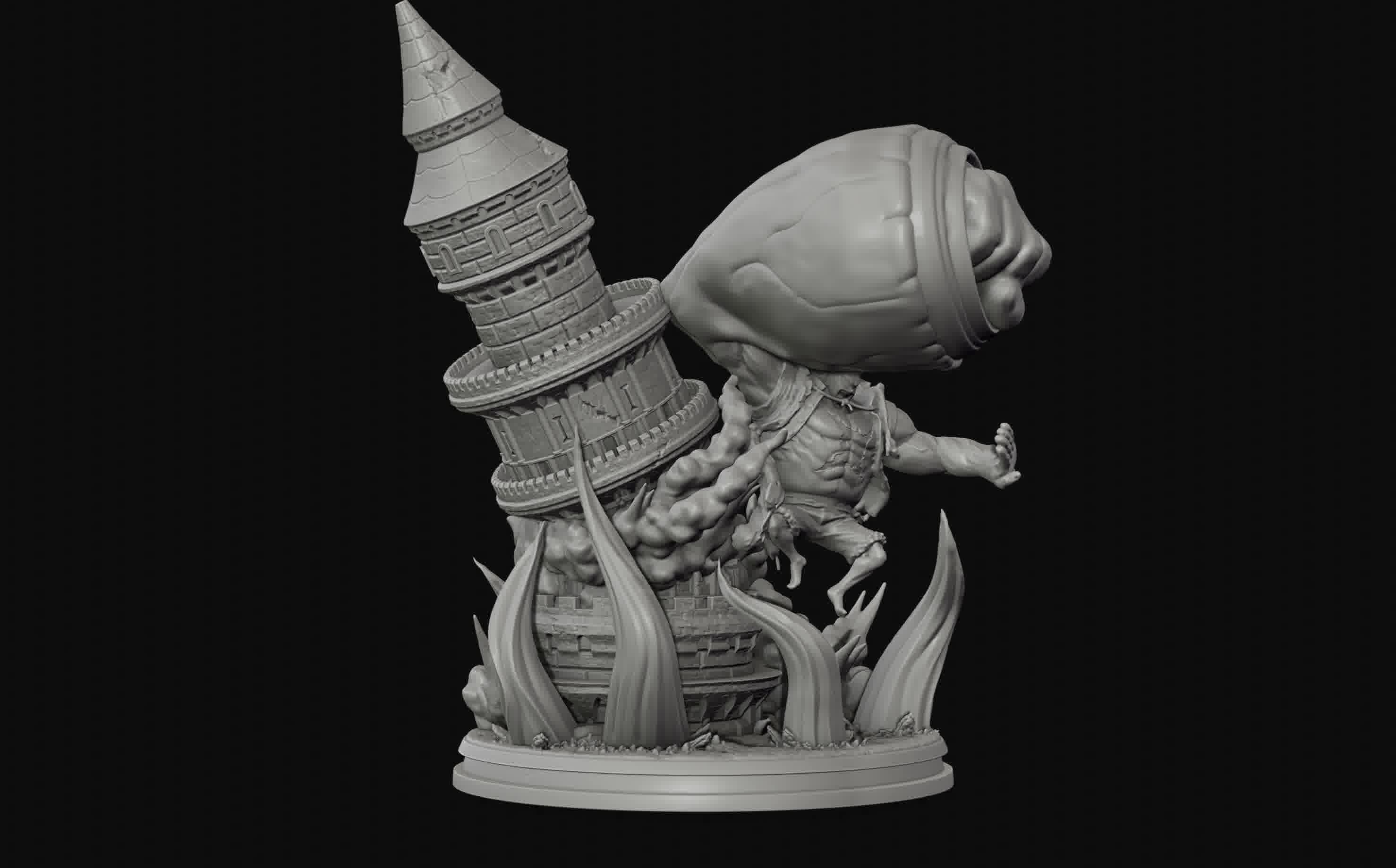 Luffy Gear 4 Ultimate King Kong Gun - One Piece 3d Print statue 3D print model_33