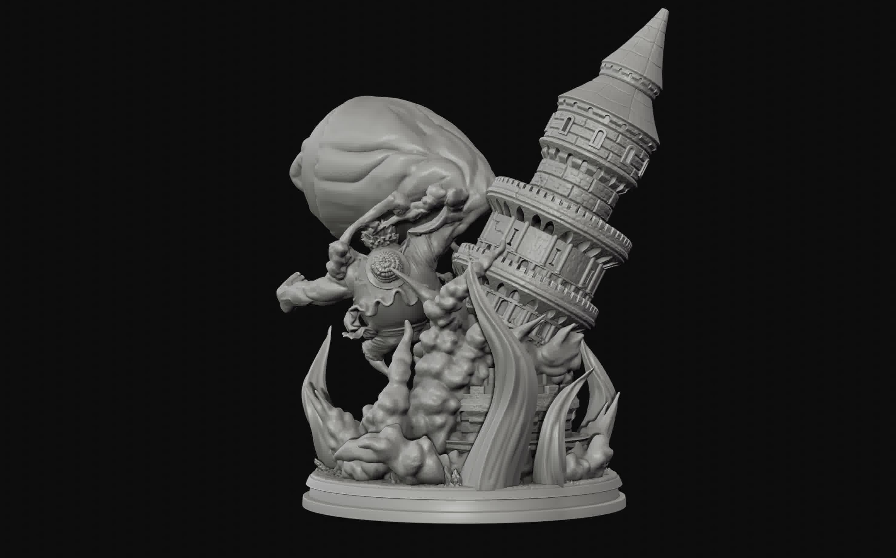 Luffy Gear 4 Ultimate King Kong Gun - One Piece 3d Print statue 3D print model_18