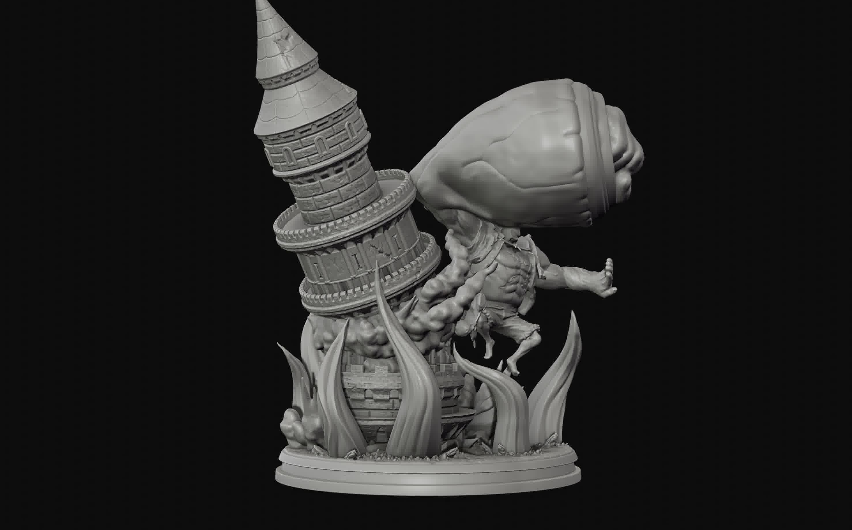 Luffy Gear 4 Ultimate King Kong Gun - One Piece 3d Print statue 3D print model_32