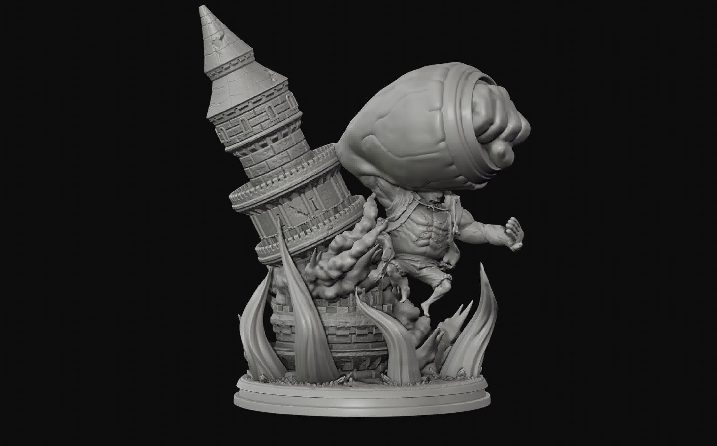 Luffy Gear 4 Ultimate King Kong Gun - One Piece 3d Print statue 3D print model_34