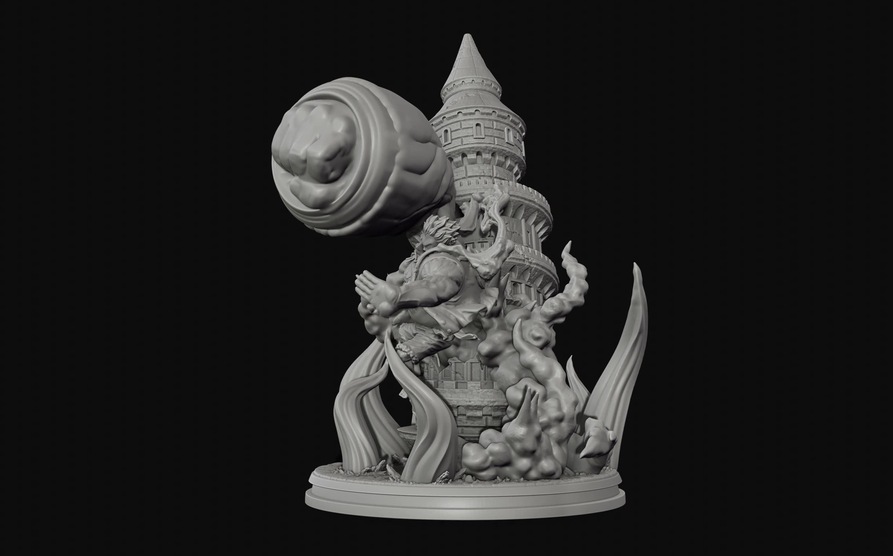Luffy Gear 4 Ultimate King Kong Gun - One Piece 3d Print statue 3D print model_9
