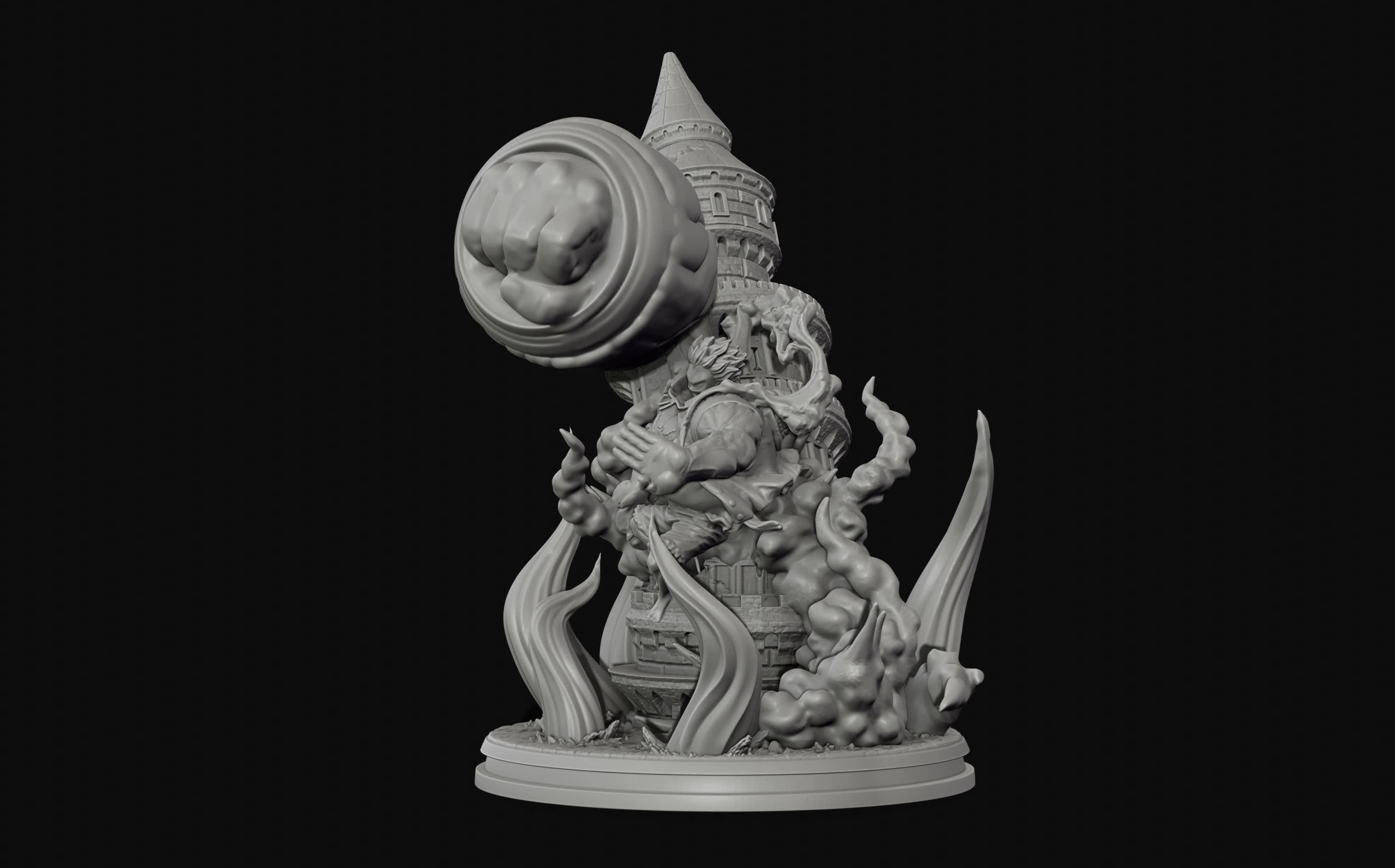 Luffy Gear 4 Ultimate King Kong Gun - One Piece 3d Print statue 3D print model_8