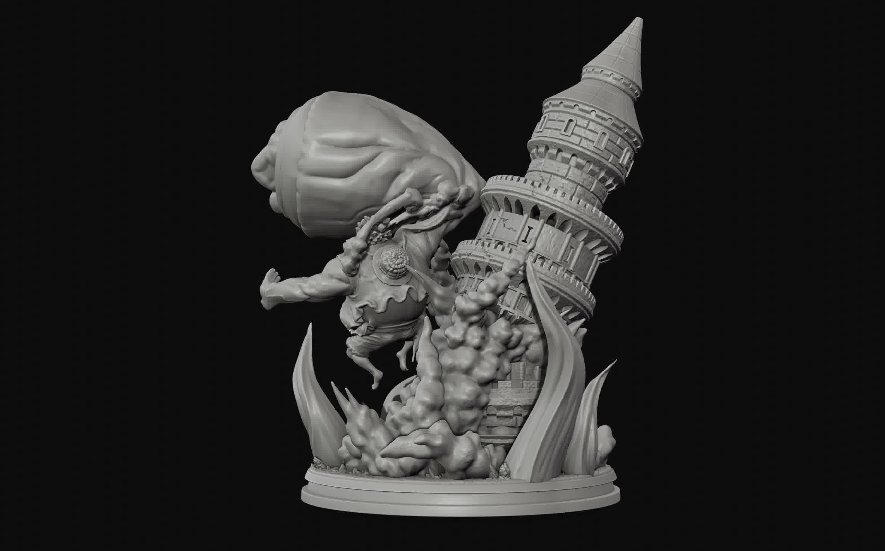 Luffy Gear 4 Ultimate King Kong Gun - One Piece 3d Print statue 3D print model_16