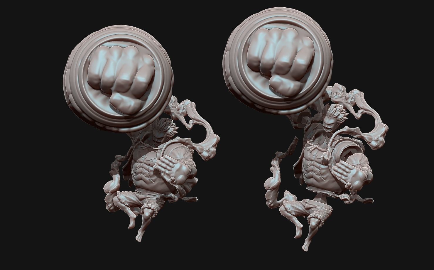 Luffy Gear 4 Ultimate King Kong Gun - One Piece 3d Print statue 3D print model_4