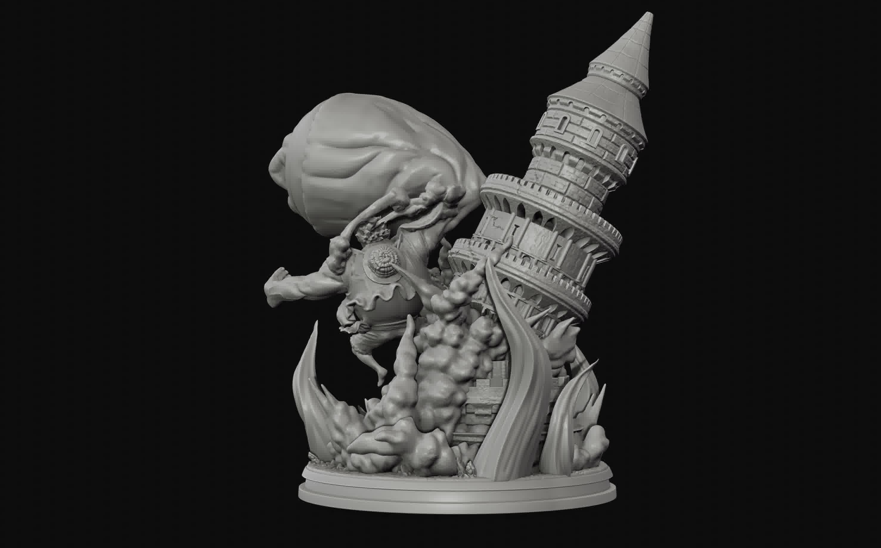 Luffy Gear 4 Ultimate King Kong Gun - One Piece 3d Print statue 3D print model_17