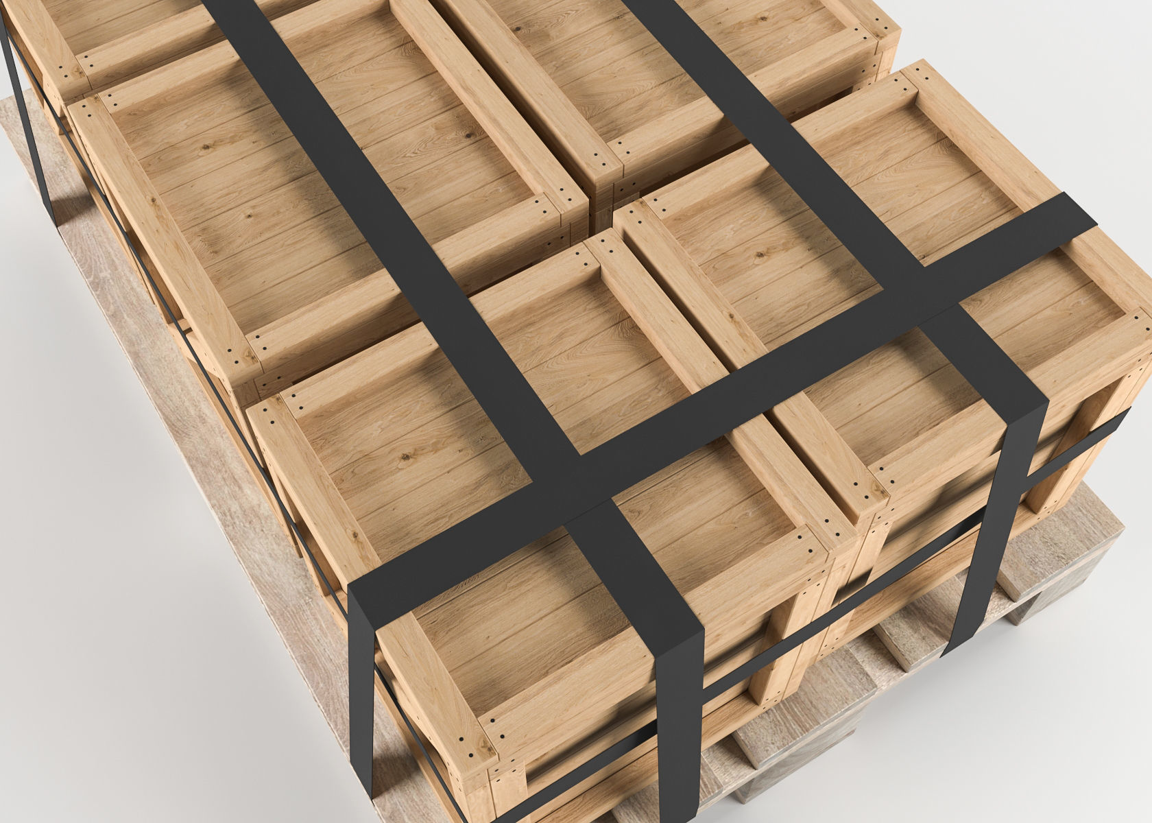 Box on Pallet Low-poly 3D model_5