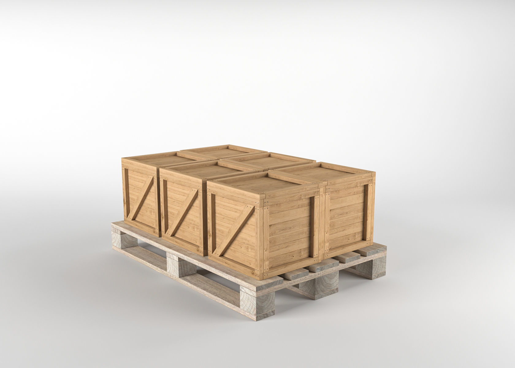 Box on Pallet Low-poly 3D model_2