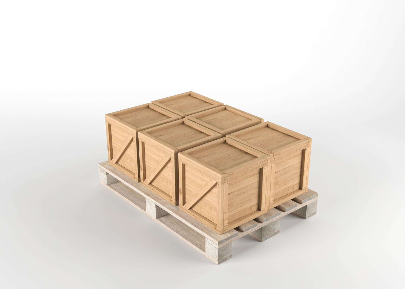 Box on Pallet Low-poly 3D model_4