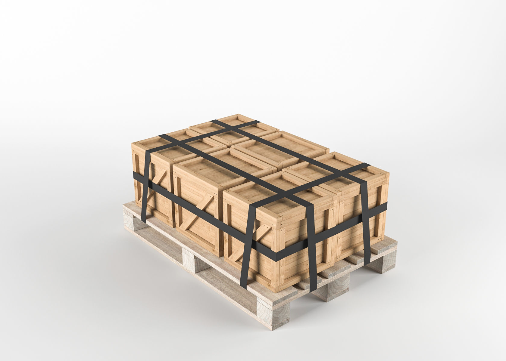 Box on Pallet Low-poly 3D model_3