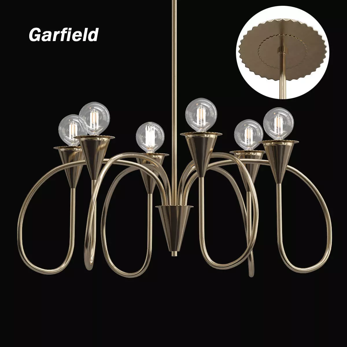Untitled garfield chandelier with four lights 3D model