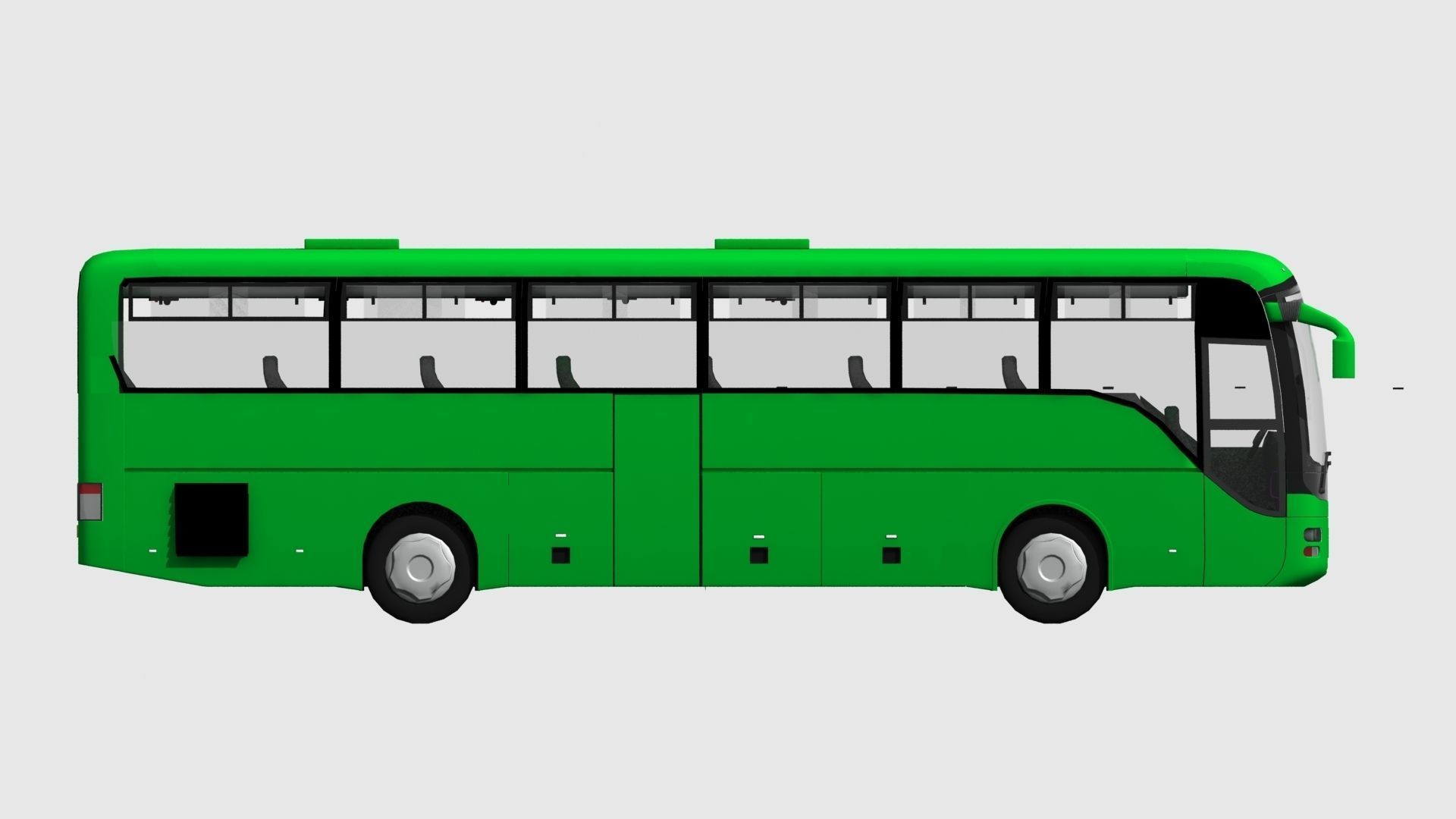 Bus Model Low-poly 3D model_1