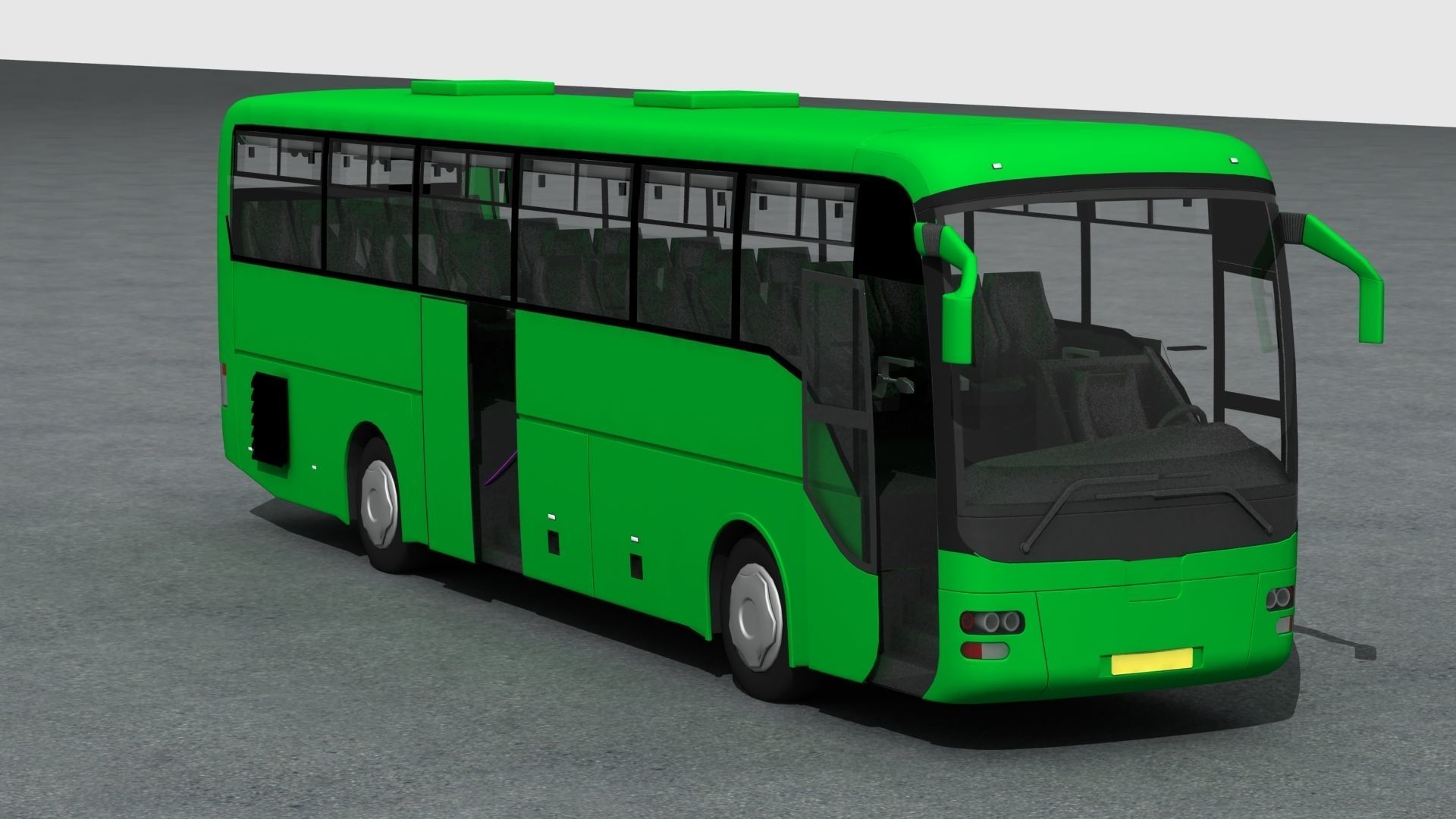 Bus Model Low-poly 3D model_3