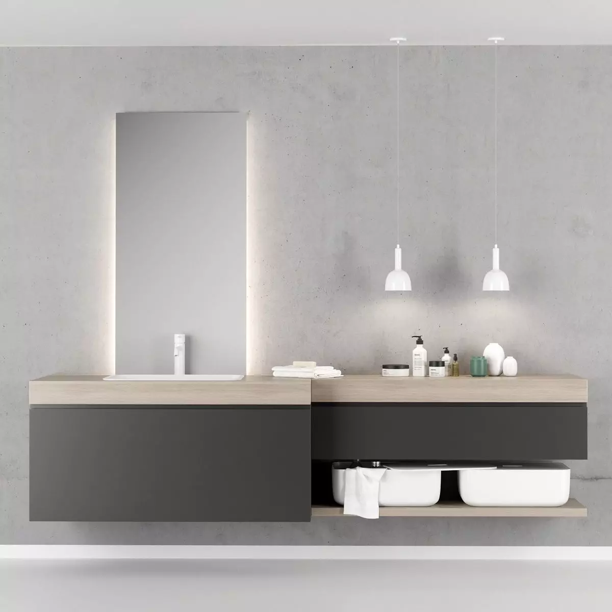 Scavolini QI Bathroom furniture set 2 3D model