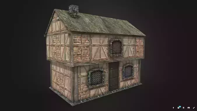 Medieval house 01 Low-poly 3D model