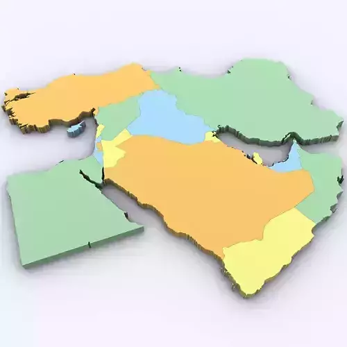 Map of the Middle East 3D model