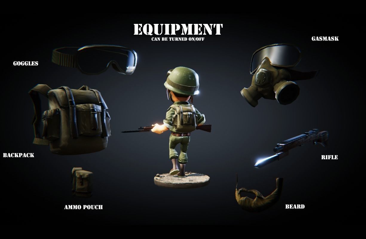 Low Poly Soldier PBR - Low-poly 3D model_5