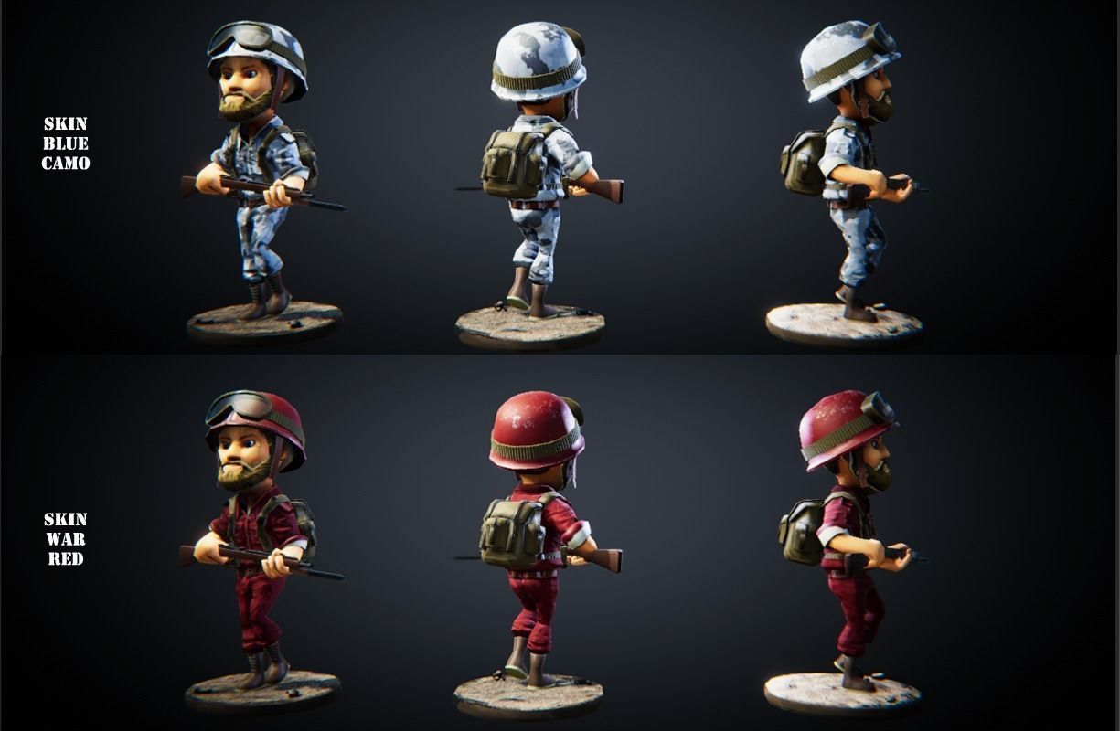 Low Poly Soldier PBR - Low-poly 3D model_3