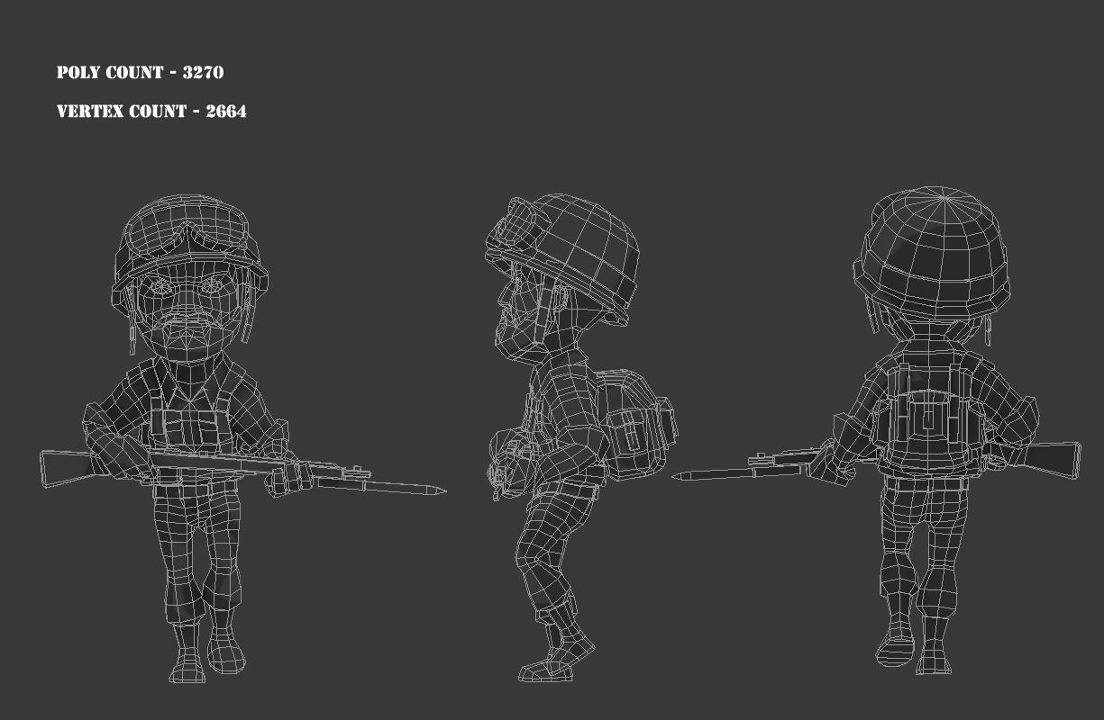 Low Poly Soldier PBR - Low-poly 3D model_7