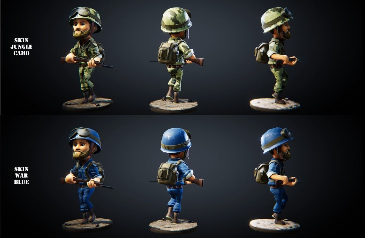 Low Poly Soldier PBR - Low-poly 3D model_4