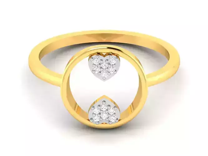 Women Heart Valentine  Ring 3dm render detail