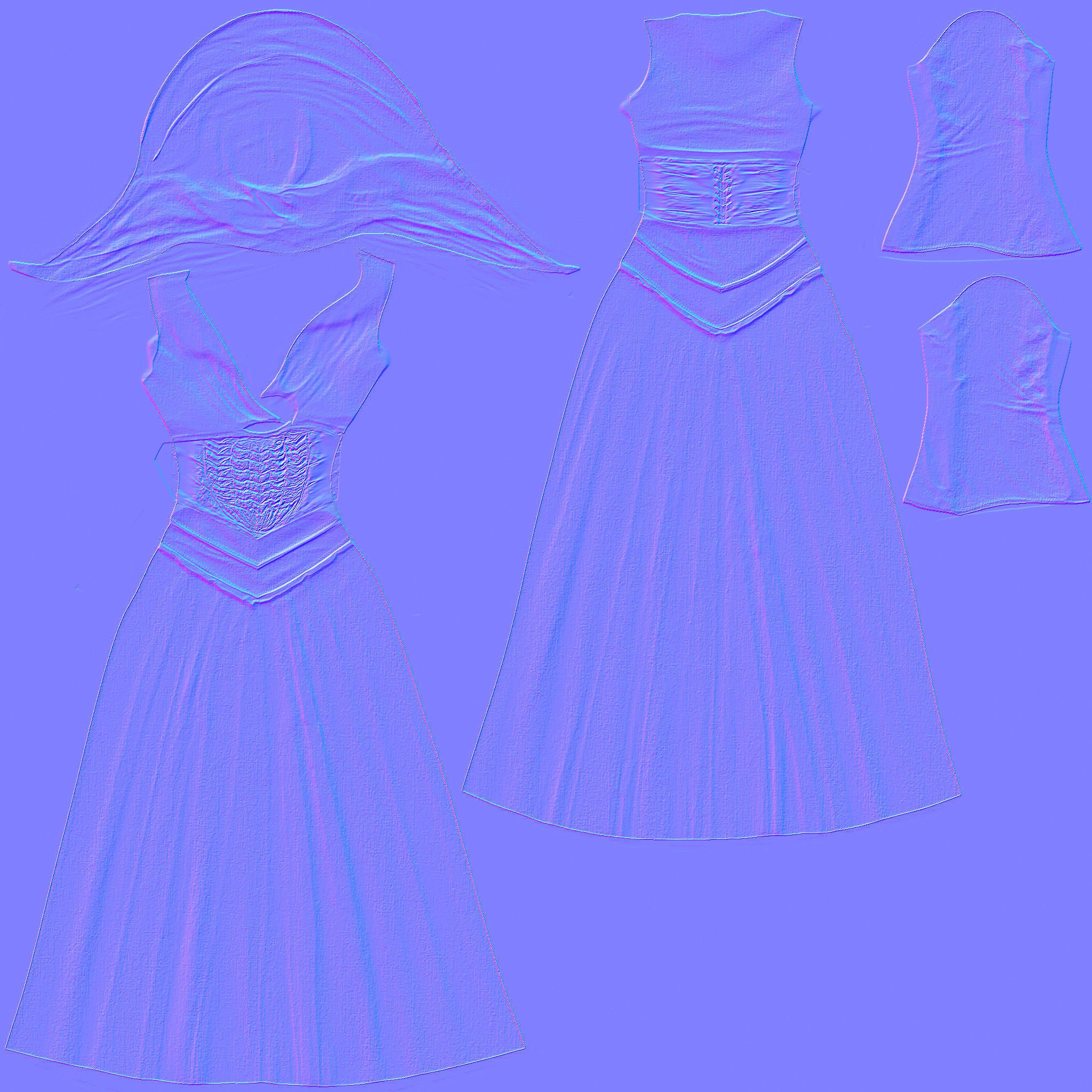 Stahma Hooded Gown With Hair  Low-poly 3D model_8